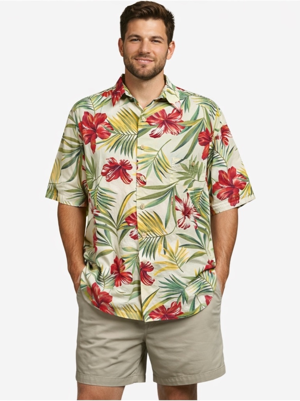 Pau Hana Hawaiian Aloha Shirt Size 2XL Tropical Floral Camp Button Up
